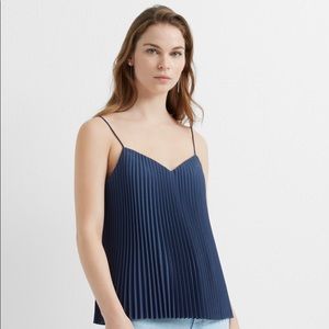 Club Monaco Navy Pleated Cami (XXS, NWT)